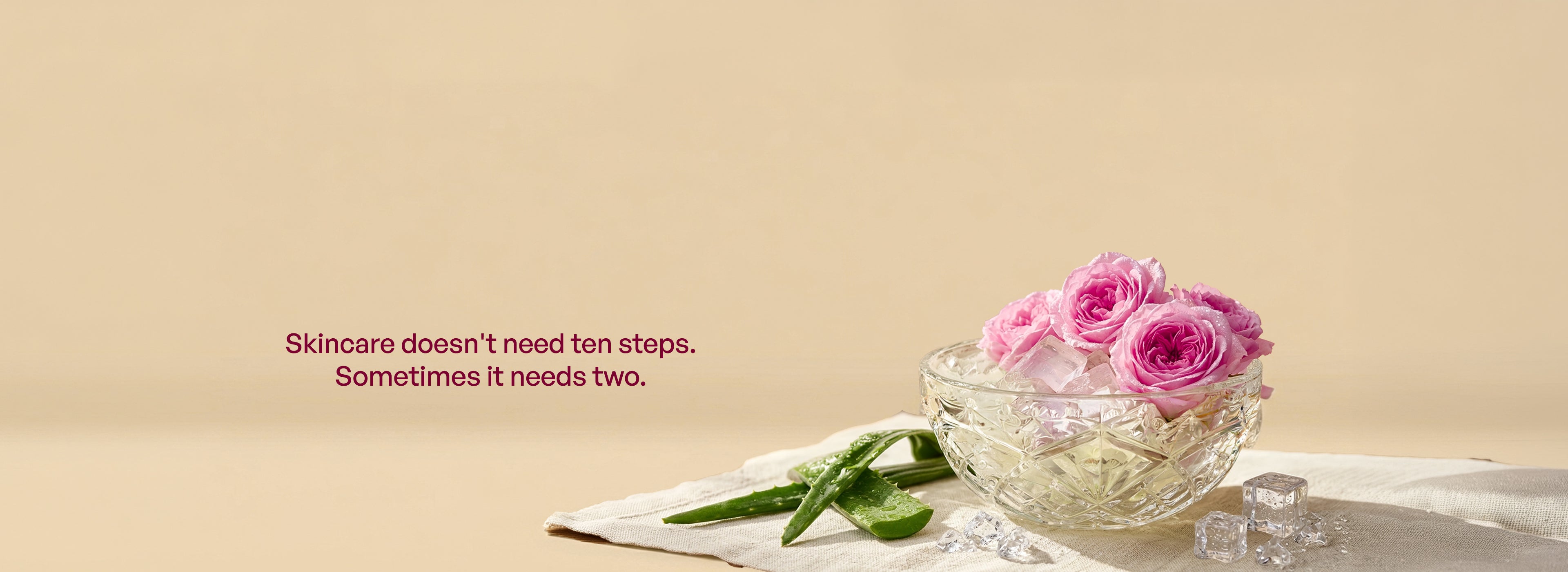 Natural skincare set with rose water and aloe vera gel for hydration and glow.