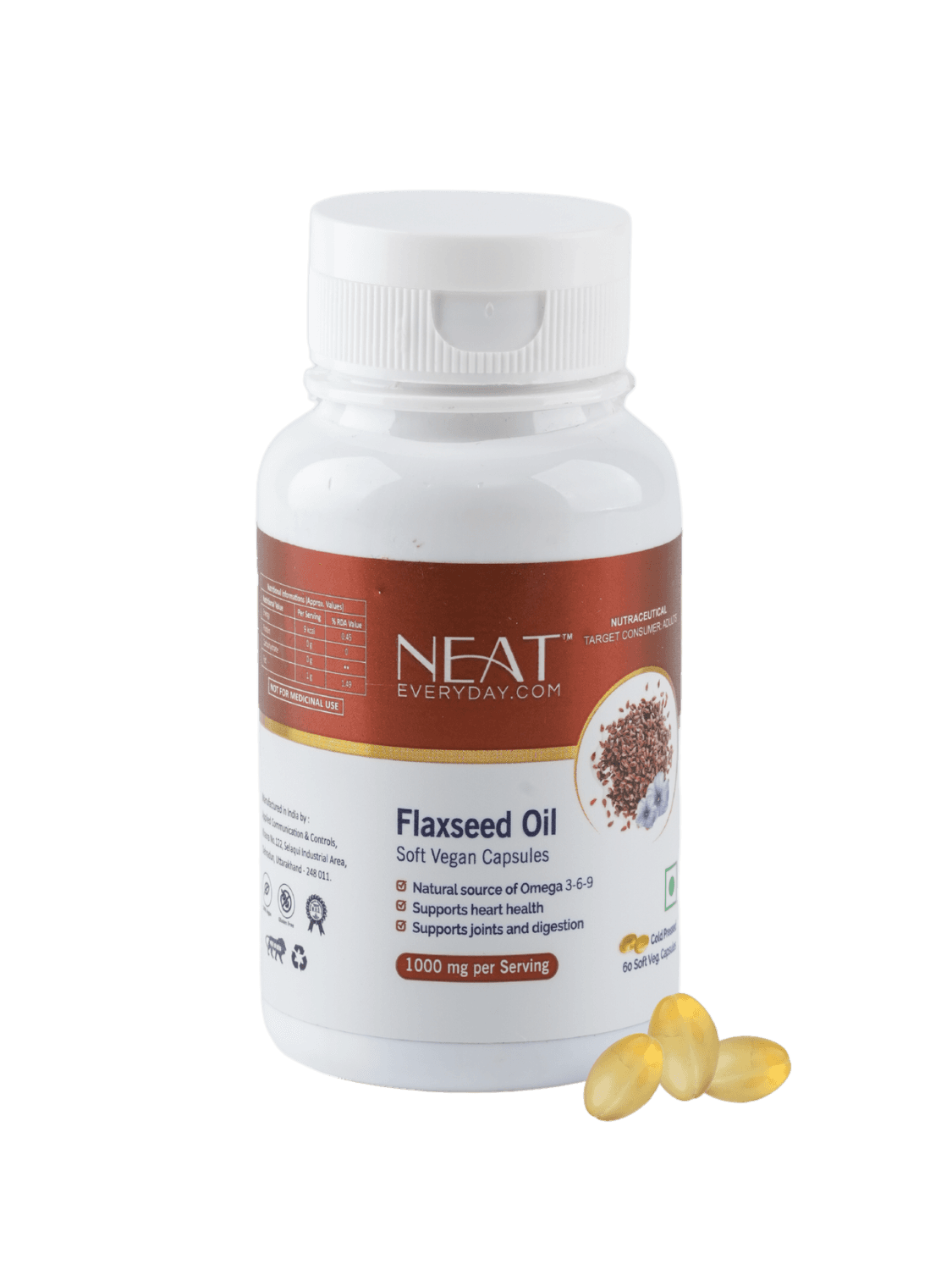 Flaxseed Oil Vegan Capsules 1000 mg