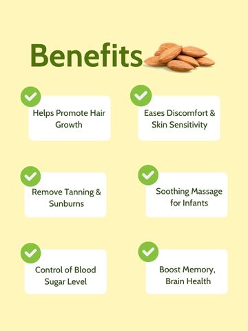 Benefits of Cold Pressed Almond Oil for Hair Strength & Skin Care – promotes hair growth, soothes skin, supports brain health, and more.