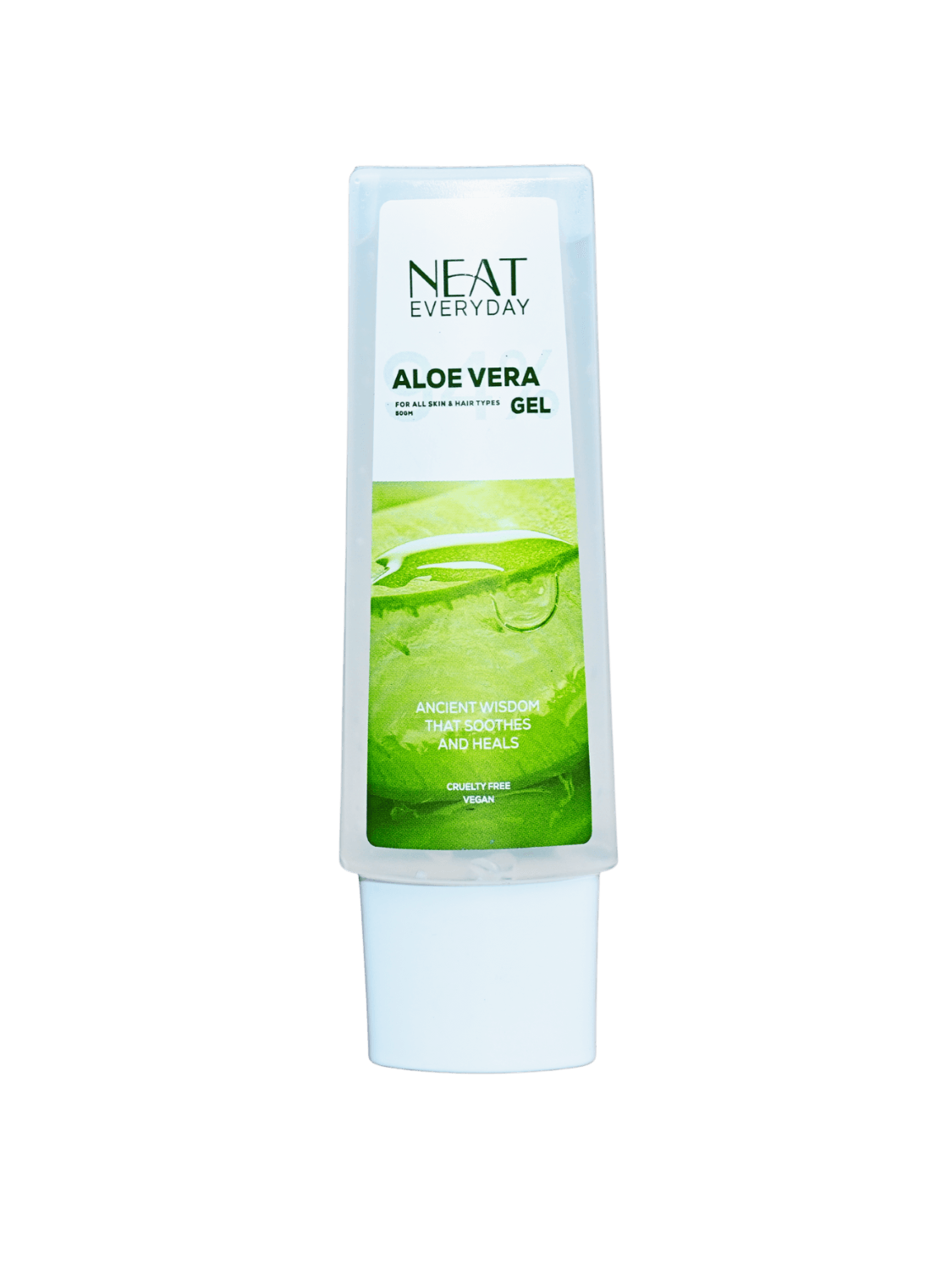 Neat Everyday Aloe Vera Gel 50gm tube for soothing skin care, featuring pure aloe extract for hydration, acne relief, and after-sun repair.