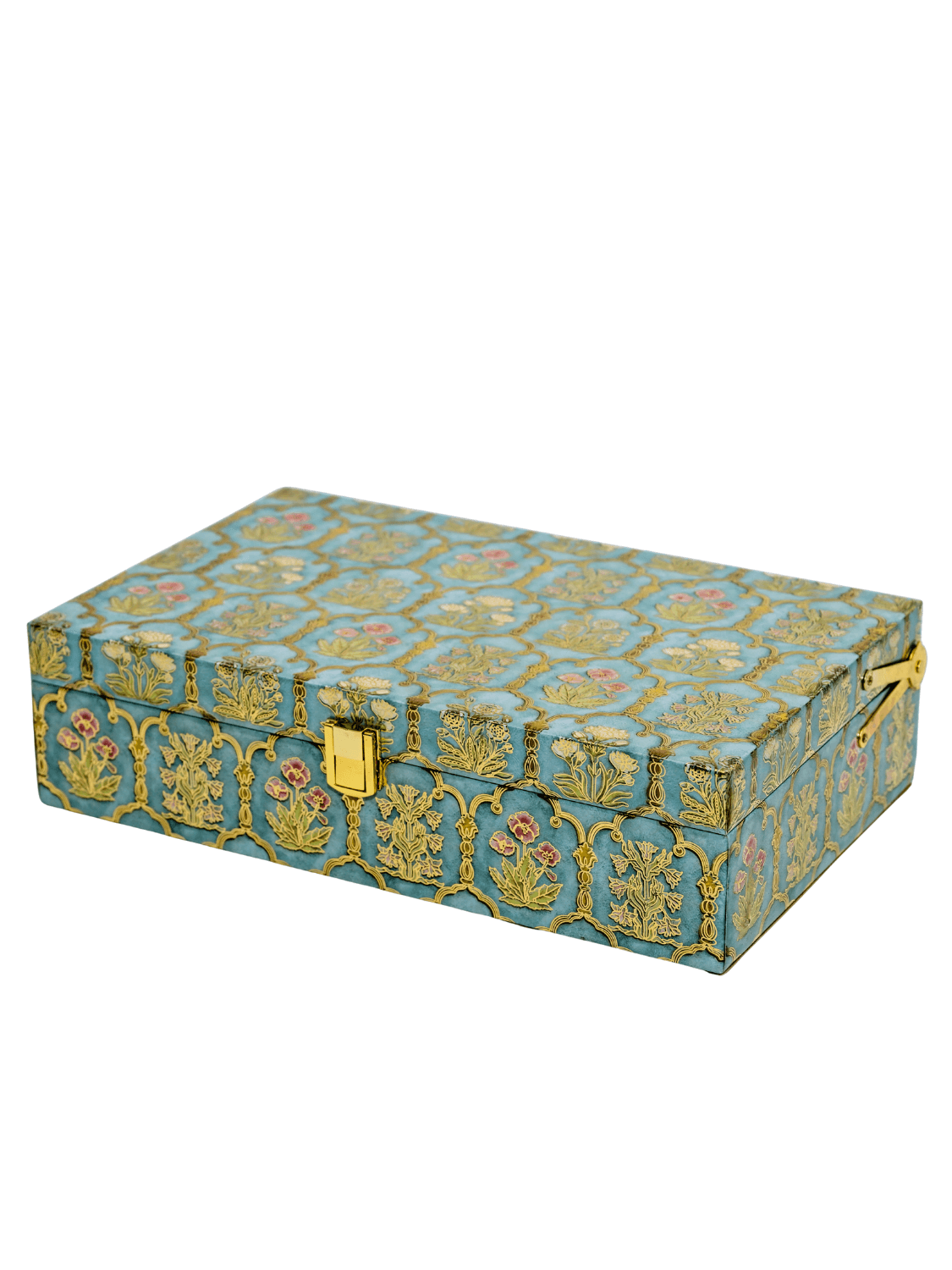Closed Glow Grace Hamper with ornate floral design, ideal for gifting beauty and wellness products in a premium decorative box.