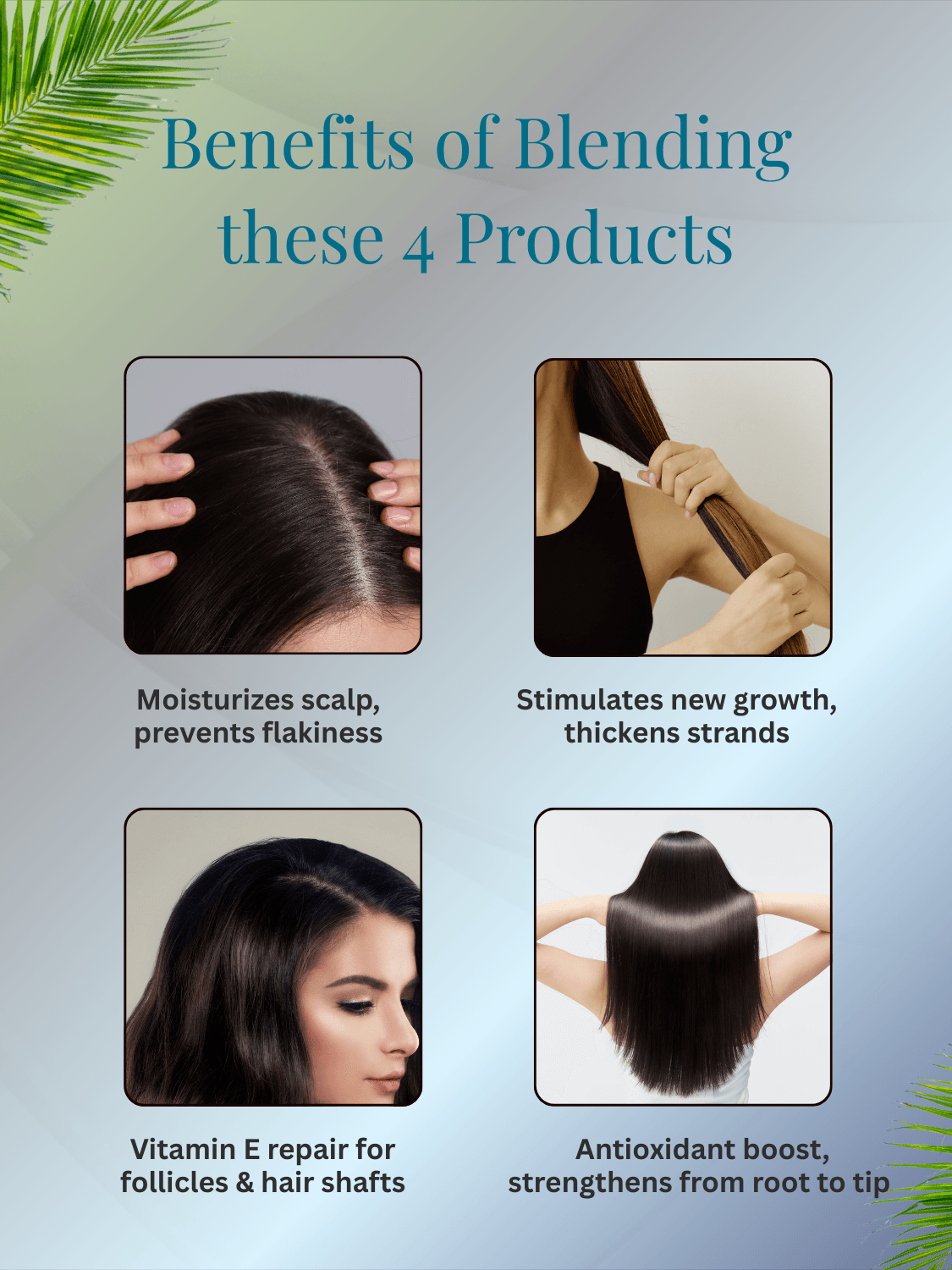 Hairfall Rescue Oil bundle benefits include scalp moisturization, hair thickening, vitamin E repair, and antioxidant root-to-tip strength.