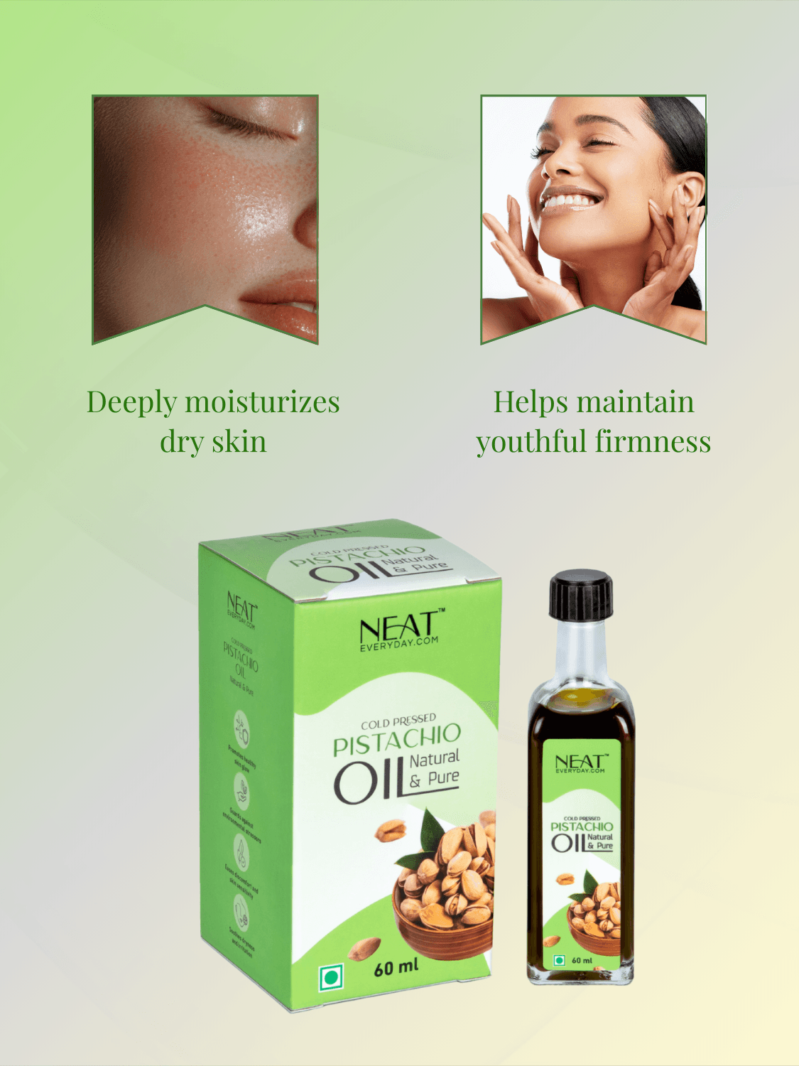 Glow Aura Combo – Glowing Skin Care Set with pistachio oil for deep moisturization and youthful skin firmness. Natural hydration for glowing skin.
