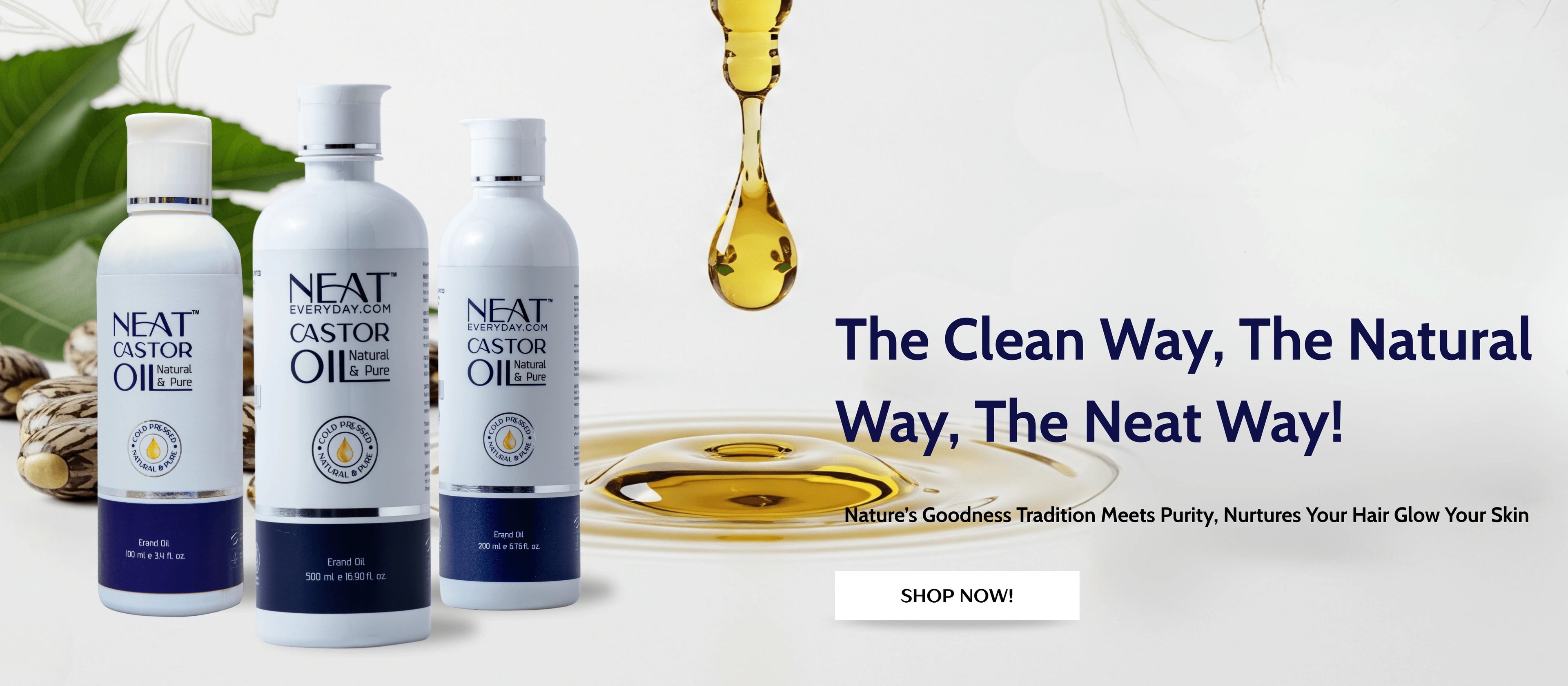 NEAT Castor Oil bottles second slider