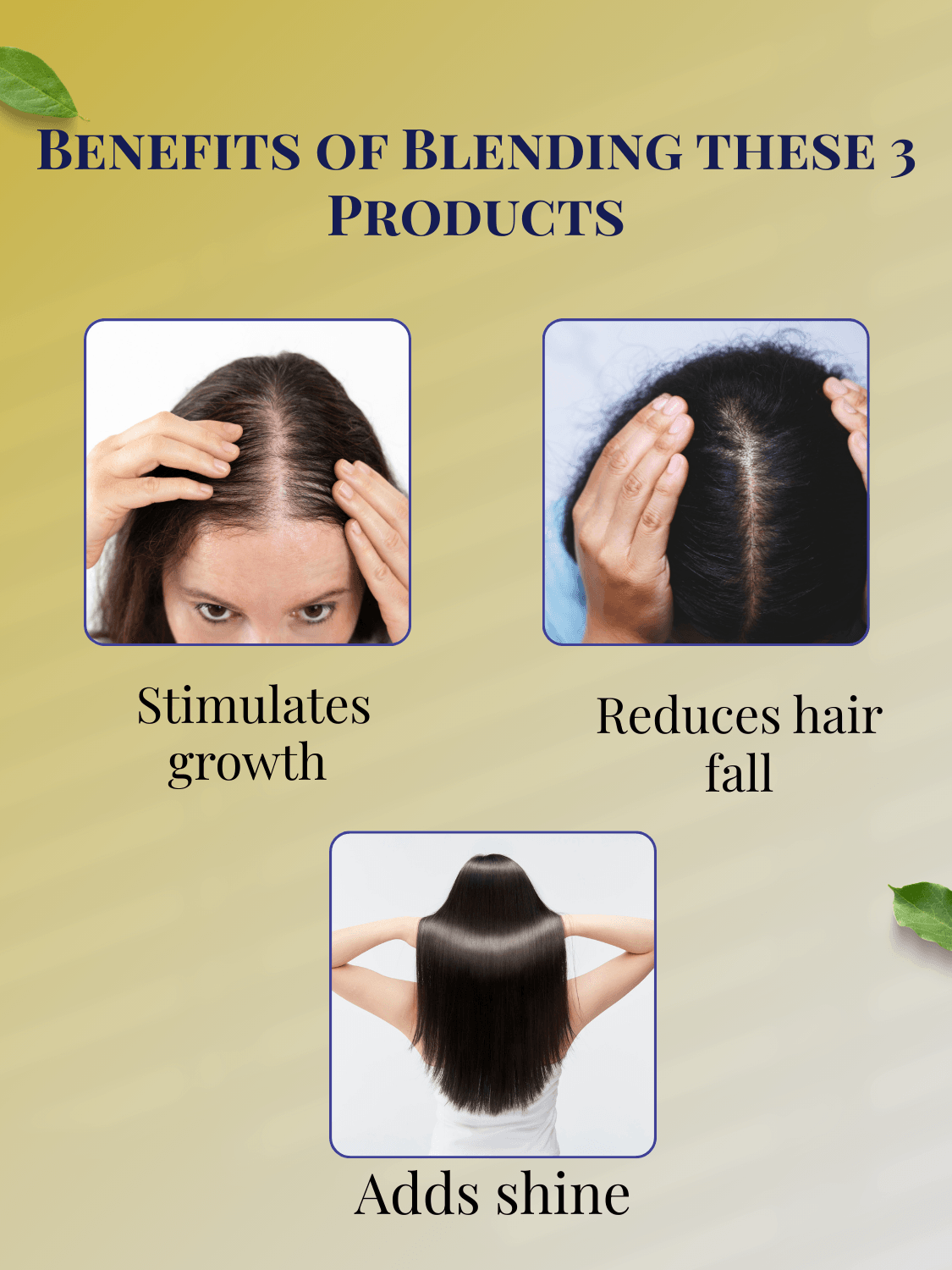 Blending almond, castor, and kalonji oils in the Overnight Hair Growth Oil Blend stimulates growth, reduces hair fall, and adds shine.