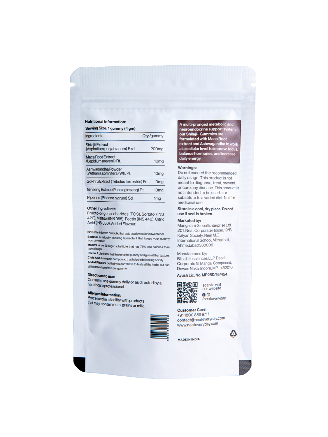 Shilajit+ Gummies | With Shilajit Extract, Ashwagandha Extract & Maca Root Extract | Coffee Flavour |