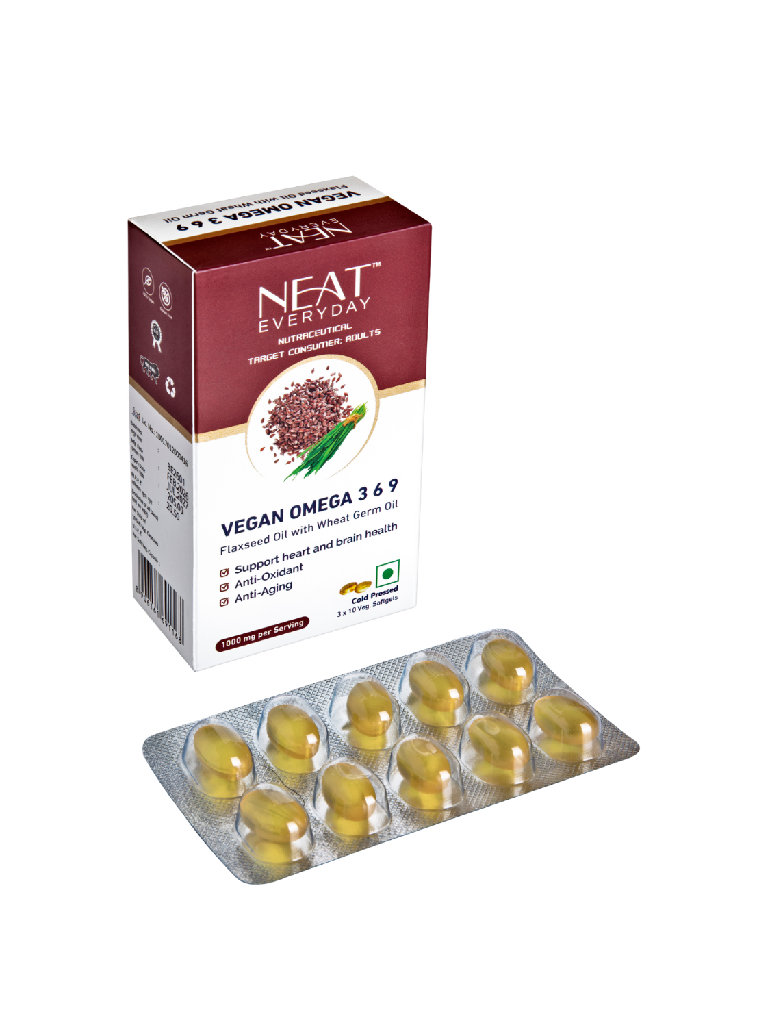 Buy Vegan Omega Softgel Capsule 1000mg for Anti-Aging