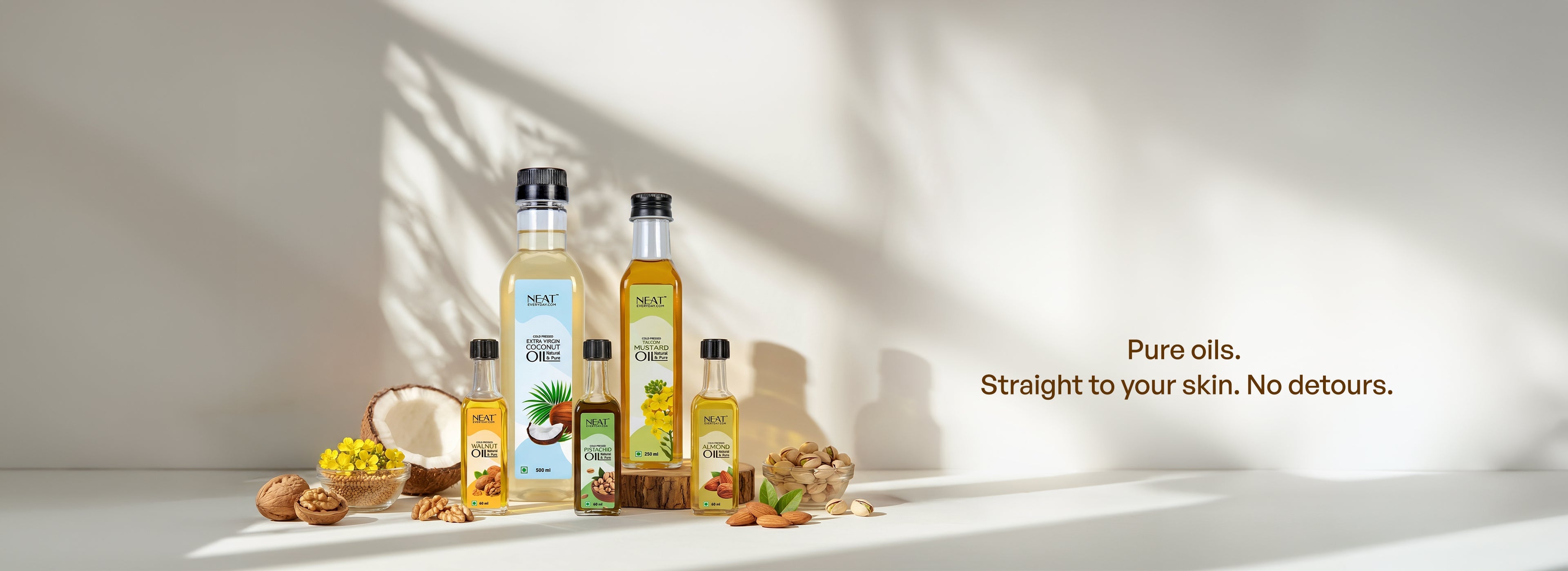 Premium Topical Nutra Oils collection with natural herbal extracts.