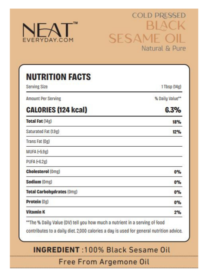 Cold Pressed Black Sesame Oil (500ml)