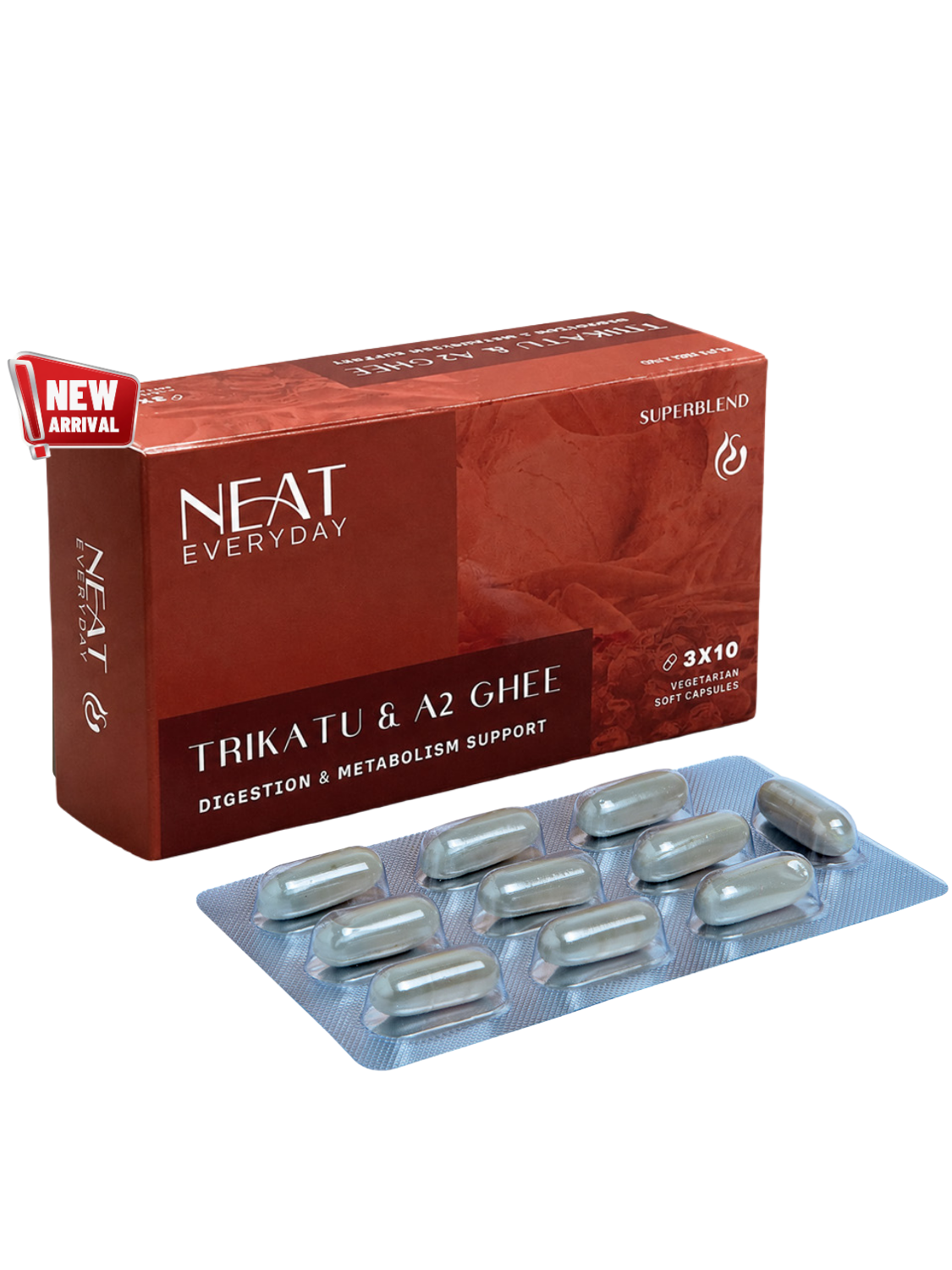 Trikatu &amp; A2 Ghee Soft Capsules – 1620mg Per Dosage