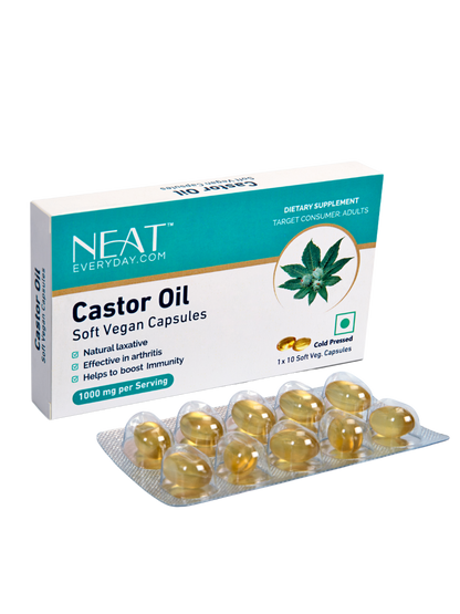 Castor Oil Soft Vegan Capsules-1000mg Per Serving