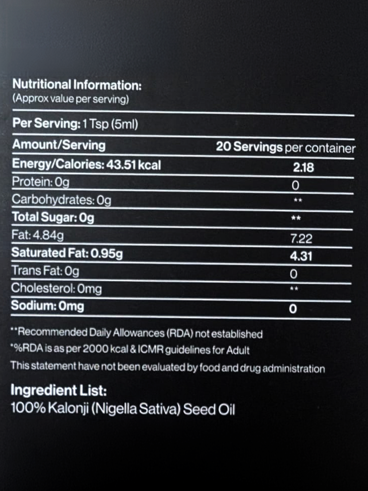 Kalonji Oil 100ml