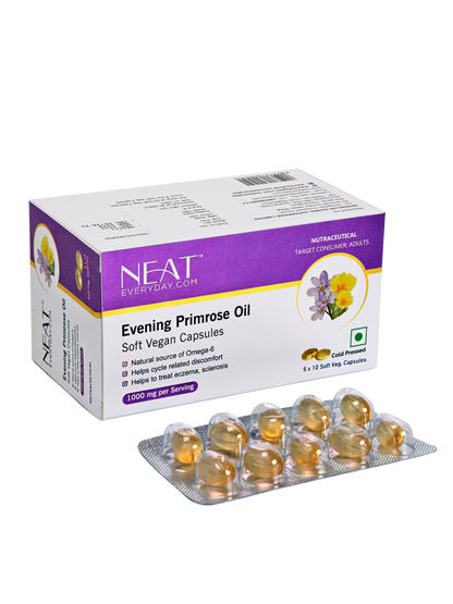 Evening Primrose Oil Soft Vegan Capsules-1000mg Blister Pack