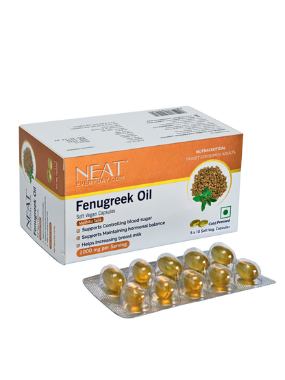 Fenugreek oil Soft Vegan Capsules-1000mg Per Serving Blister Pack