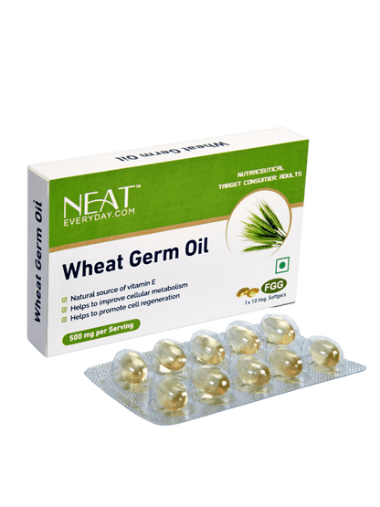 Buy Wheat Germ Softgel Capsules– Complete Wellness Support for Heart, Gut, and Immune System. Jar pack with natural Vitamin E for metabolism and immunity.