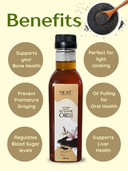 Cold Pressed Black Sesame Oil (500ml)