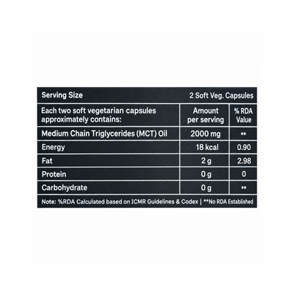 MCT Oil Softgel Capsules – 2000mg Per Serving