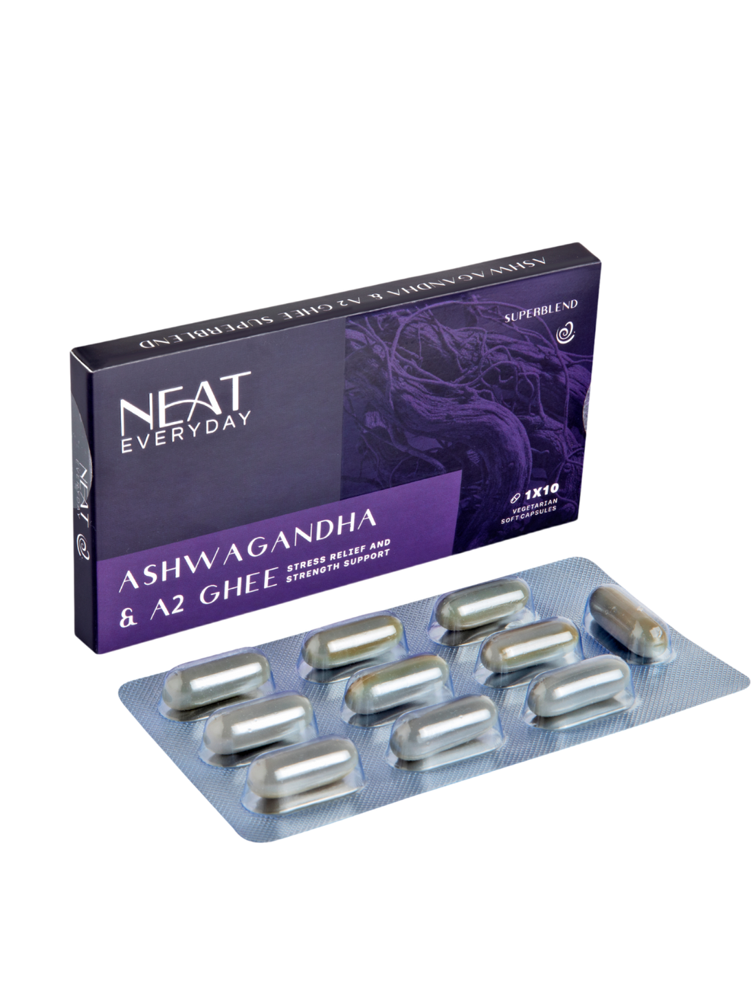 Ashwagandha &amp; A2 Ghee Soft Capsules – 1700mg Per Dosage
