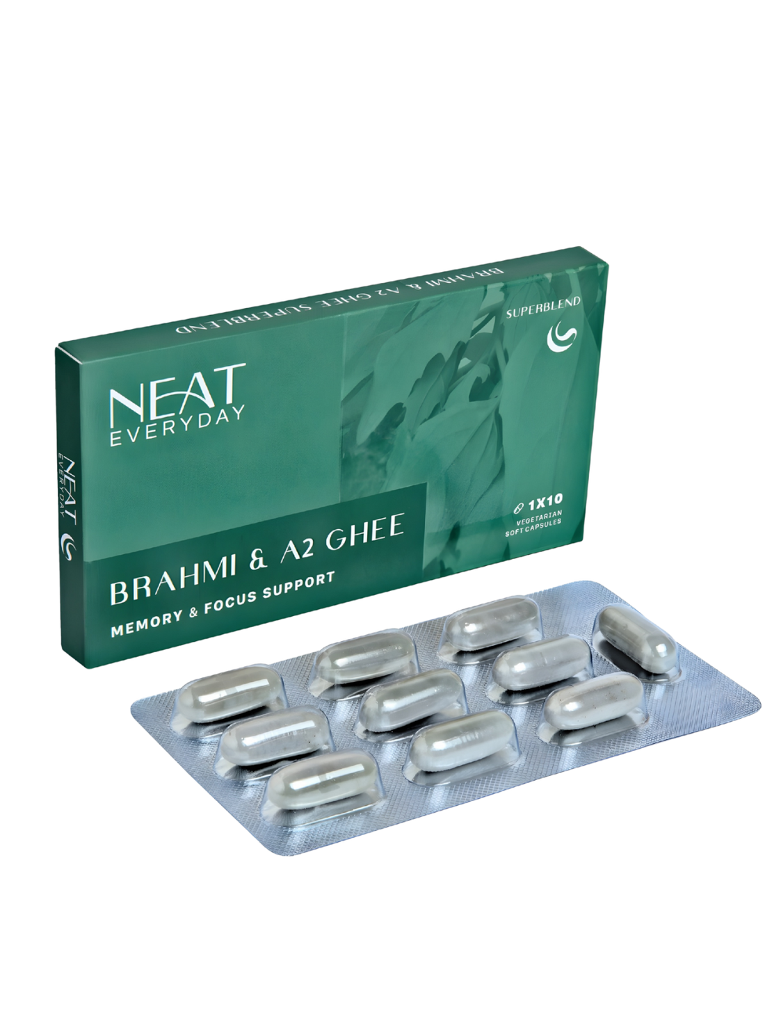 Brahmi &amp; A2 Ghee Soft Capsules – 1700mg Per Dosage
