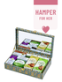 Glow Grace Hamper – Beauty Wellness Gift Box featuring natural skincare and wellness products in a decorative mirror box for women.