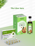 Glow Aura Combo – Glowing Skin Care Set featuring pistachio oil and wheat germ oil capsules for radiant, hydrated skin. Ideal for natural skincare routines.