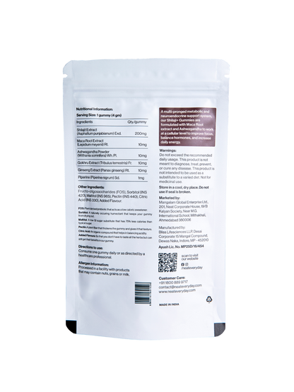 Shilajit+ Gummies | With Shilajit Extract, Ashwagandha Extract &amp; Maca Root Extract | Coffee Flavour |