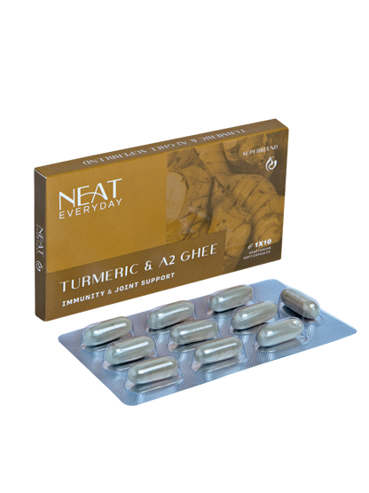 Turmeric &amp; A2 Ghee Soft Capsules – 1590mg Per Dosage