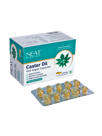 Castor Oil Soft Vegan Capsules-1000mg Per Serving