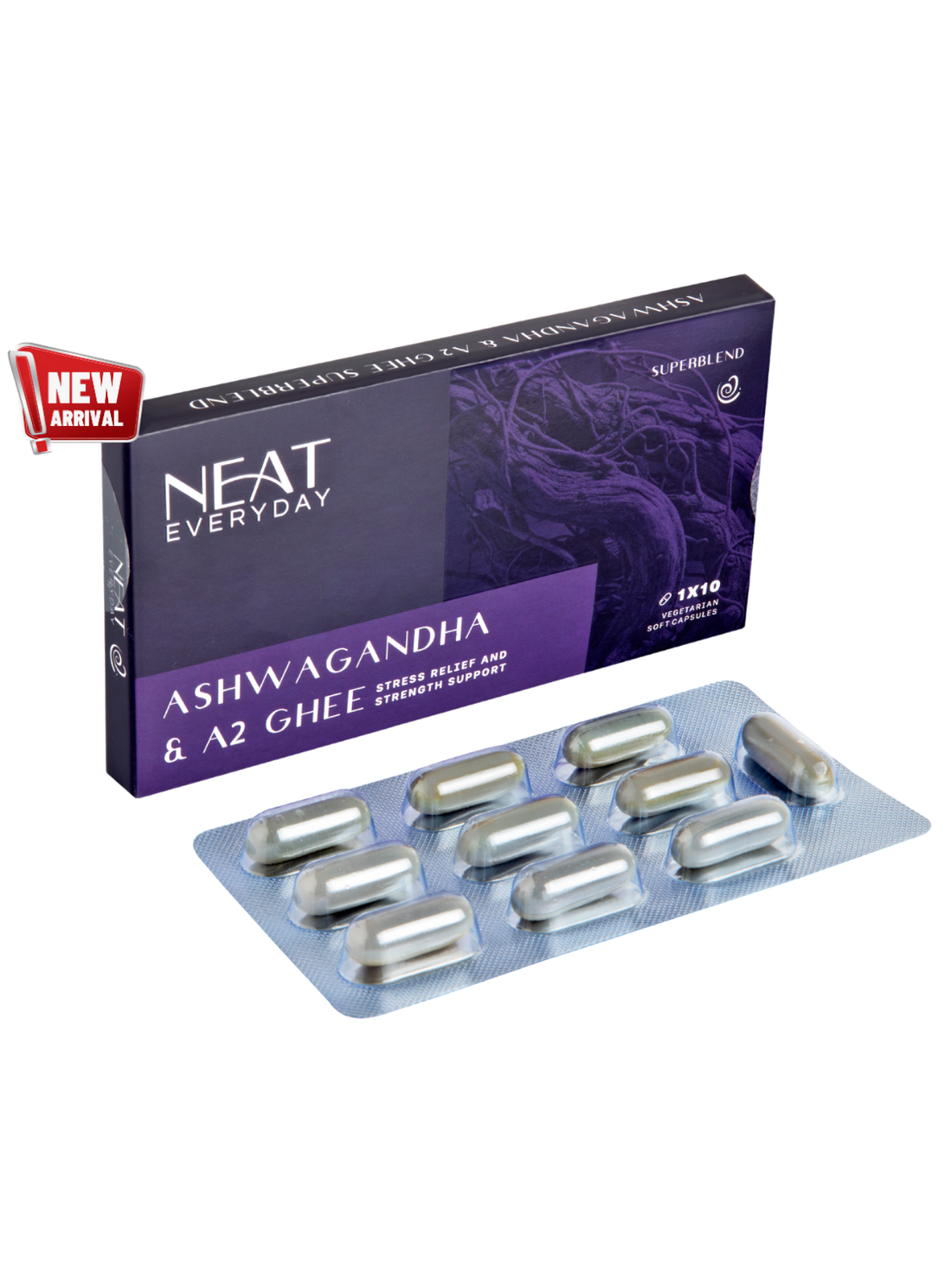 Ashwagandha &amp; A2 Ghee Soft Capsules – 850mg Per Serving